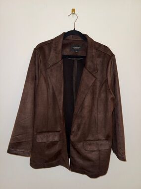 Liverpool Brown Faux Suede Blazer Jacket 1x